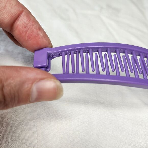 Vintage 80s Banana Clip Hair Accessory Colorful Claws 5" Purple Made in USA - Picture 3 of 6